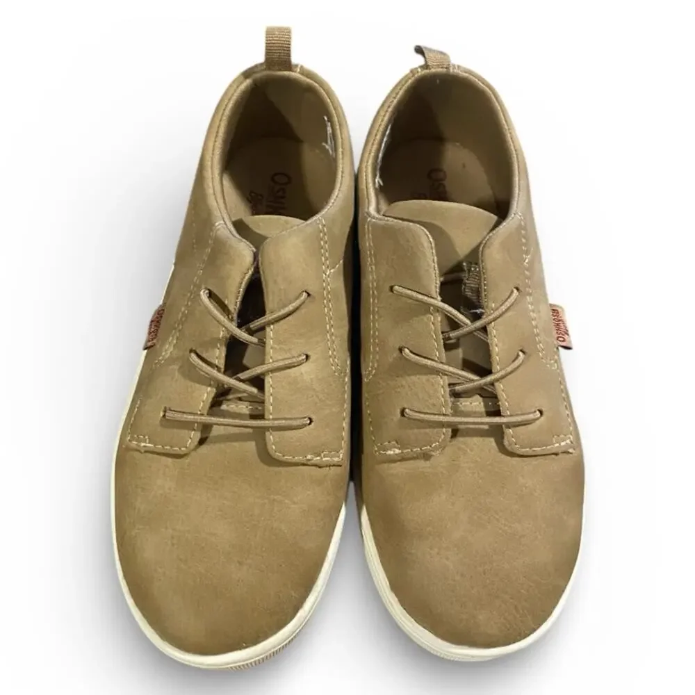 Osh Kosh Bgosh Putney Oxfords Shoes Boys Toddler Size 2 Tan Olive Faux Suede